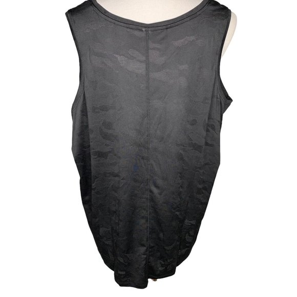 RBX Breezy Textured Jacquard Tank Top Plus Size 2X Black - Picture 4 of 6